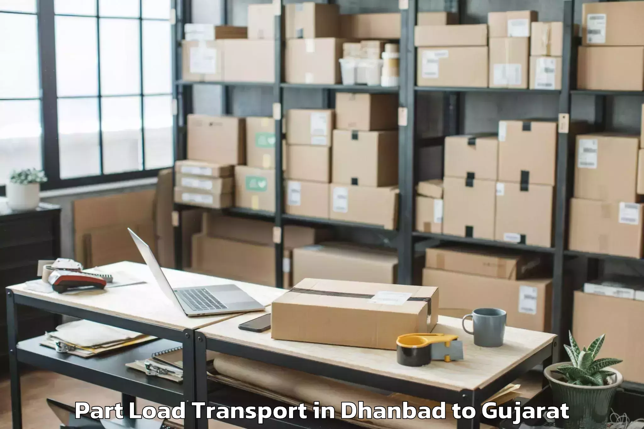 Top Dhanbad to Jambusar Part Load Transport Available